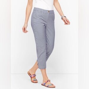 NWT Talbots Perfect Skimmers Slim-Leg Pants in Gingham Print Size 14